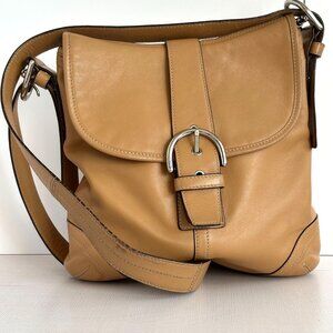 Y2K Coach Soho Leather Shoulder Bag 9480, Tan Buckle Crossbody